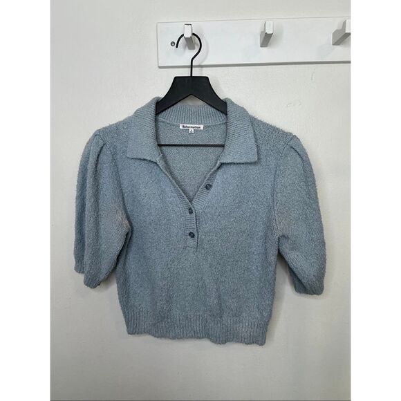 Reformation Sweaters - Reformation Half Sleeve Sweater | Blue in Small